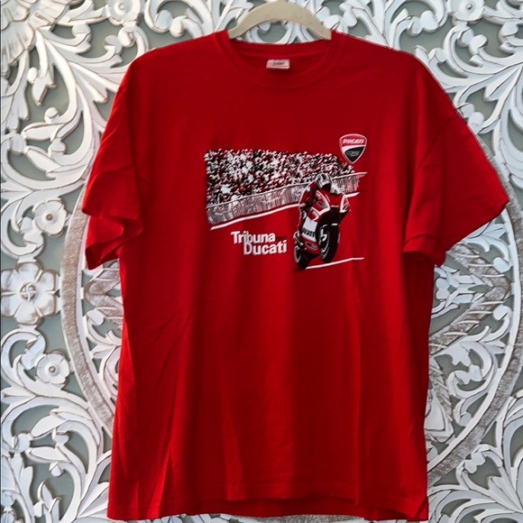 Tribuna Ducati Corse 2013 Euro Motorcycle GP Racing Mens T-Shirt XL Short 22x26 - Picture 1 of 7